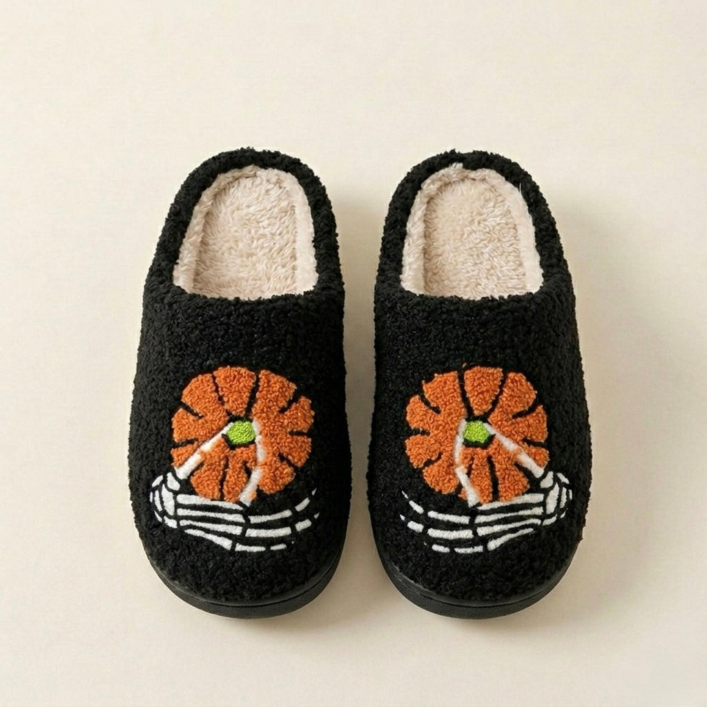 Chaussons Fluffy Citrouilles