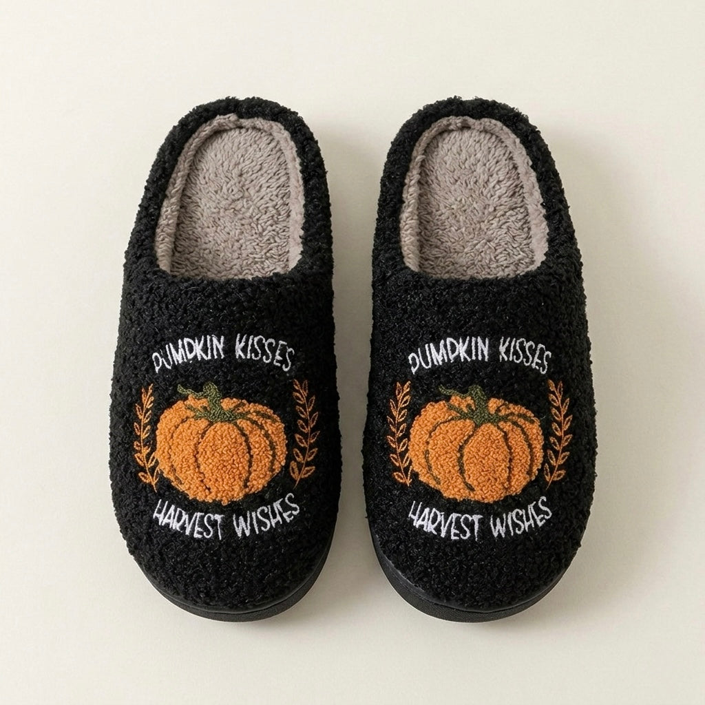 Chaussons Fluffy Citrouilles