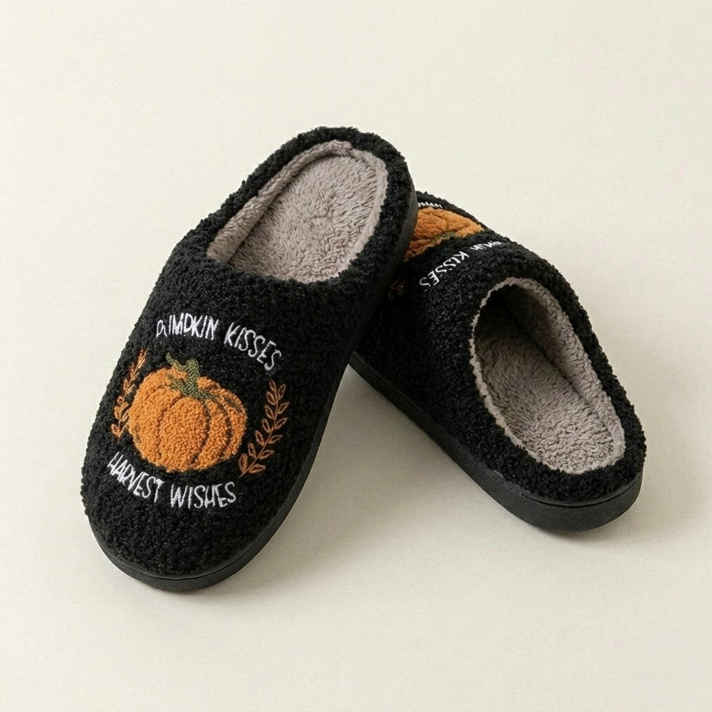 Chaussons Fluffy Citrouilles