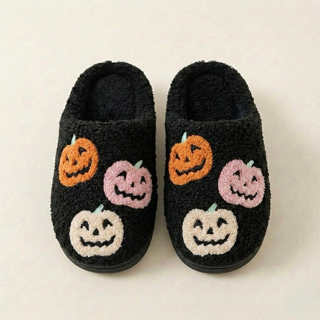 Chaussons Fluffy Citrouilles